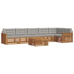 vidaXL Ensemble de canapés d'extérieur 7 Pièces Gris Naturel et Clair