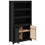 vidaXL Buffet haut Noir 80x35x154 cm Bois massif de pin