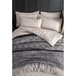 Parure de lit - housse de couette 220 x 240 + 2 taies d'oreiller 60 x 60  65  coton- Gris