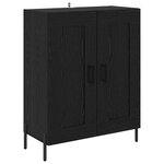 vidaXL Buffet Chêne noir 69 5 x 34 x 90 cm Bois d'ingénierie et fer