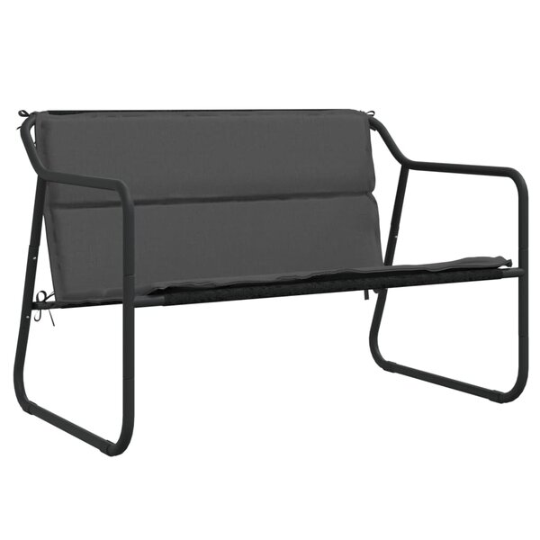vidaXL Banc de jardin à 2 places avec coussin anthracite acier