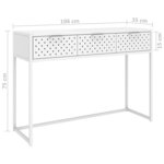 vidaXL Table console Blanc 106x35x75 cm Acier