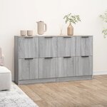 vidaXL Buffets 2 Pièces Sonoma gris 60x30x70 cm Bois d'ingénierie