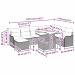 Ensemble de canapé de jardin 9 pièces avec coussins en rotin noir