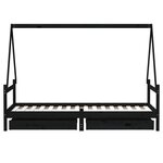 vidaXL Cadre de lit enfant tiroirs noir 80x200 cm bois de pin massif