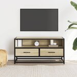 vidaXL Meuble TV chêne sonoma 80x34 5x40 cm bois d'ingénierie et métal