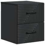 vidaXL Cabinet de chevet mural avec tiroir Noir 34 5 x 33 x 40 cm