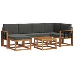 vidaXL Ensemble de canapés d'extérieur 7 Pièces Naturel et Anthracite