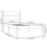 vidaXL Cadre de lit sans matelas 90x190 cm bois massif