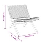 vidaXL Chaise de relaxation rotin kubu naturel et bois d'acajou massif