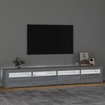 vidaXL Meuble TV avec lumières LED Sonoma gris 240x35x40 cm