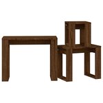 vidaXL Tables gigognes 3 Pièces Chêne marron Bois d'ingénierie