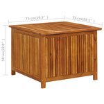 vidaXL Boîte de rangement de jardin 75x75x58 cm Bois d'acacia solide