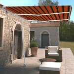 vidaXL Auvent automatique capteur de vent/LED 350x250 cm Orange/marron