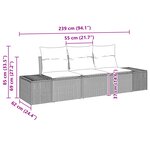 vidaXL Ensemble de canapé de jardin 3 pièces avec coussins Gris en poly rotin