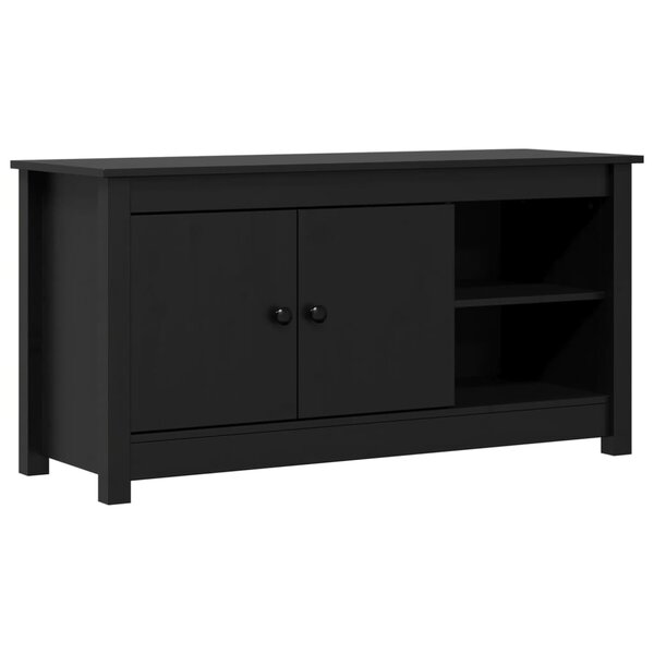 vidaXL Meuble TV Noir 103x36 5x52 cm Bois de pin massif