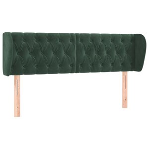 vidaXL Tête de lit avec oreilles Vert foncé 147x23x78/88 cm Velours