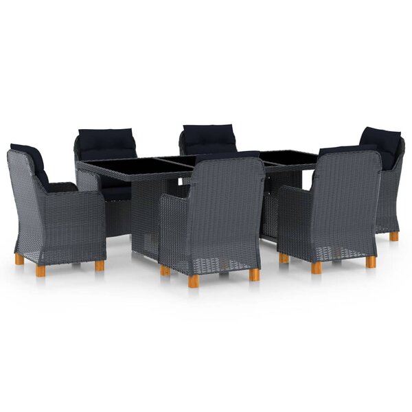 vidaXL Ensemble à manger d'extérieur 7Pièces et coussins résine tressée