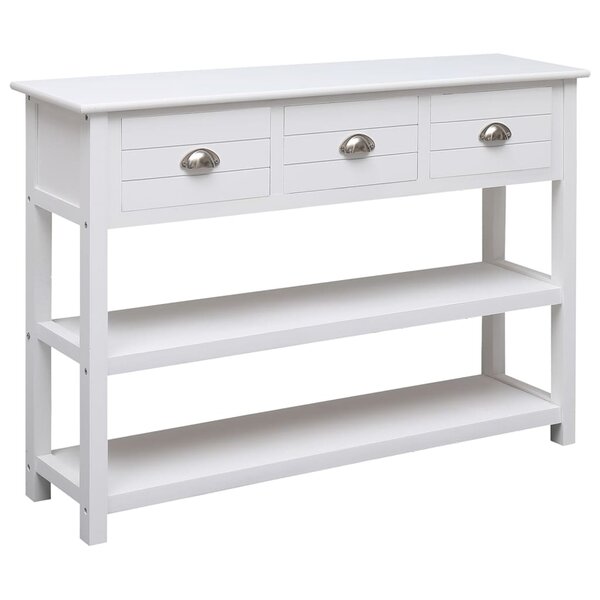 vidaXL Buffet Blanc 108x30x76 cm Bois de Paulownia massif