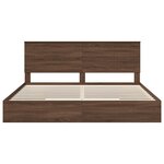 vidaXL Lit de Rangement Chêne brun 200 x 200 cm Bois d'ingénierie