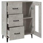 vidaXL Buffet gris béton 69 5x34x90 cm bois d'ingénierie