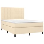 vidaXL Sommier à lattes de lit avec matelas Crème 140x190 cm Tissu