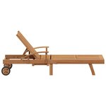 vidaXL Chaise longue Marron 195 x 59 x 78 5 cm Bois de teck massif