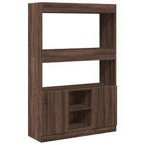 vidaXL Buffet haut chêne marron 92x33x140 cm bois d'ingénierie