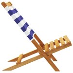 vidaXL Chaises de jardin lot de 2 bleu/blanc bois acacia massif tissu