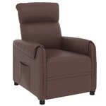 vidaXL Fauteuil inclinable Marron Similicuir