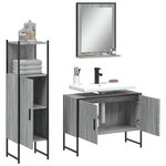 vidaXL Ensemble d'armoires de salle de bain 3 Pièces sonoma gris