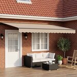 vidaXL Cadre de store manuel avec LEDs Beige et Anthracite 4 × 3 m