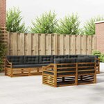 vidaXL Ensemble de canapés d'extérieur 8 Pièces Naturel et Anthracite