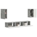 vidaXL Ensemble meuble TV 5 Pièces Gris béton Bois d'ingénierie