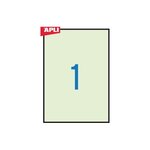 Etui 20 étiquette a4 210x297 mm (1 x 20f a4) multi-usage coin droit vert pastel apli