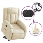 vidaXL Fauteuil inclinable électrique crème tissu