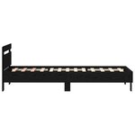 vidaXL Cadre de lit avec LED Chêne noir 90 x 190 cm Bois d'ingénierie