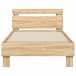 vidaXL Cadre de lit avec bandes LED Chêne Sonoma Bois d'ingénierie