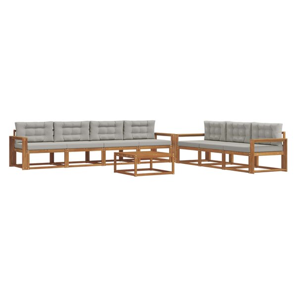 vidaXL Ensemble de canapés d'extérieur 8 Pièces Gris Naturel et Clair