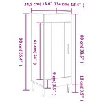 vidaXL Buffet Gris béton 34 5x34x90 cm Bois d'ingénierie