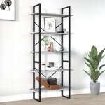 vidaXL Bibliothèque 5 niveaux Sonoma gris 80x30x175 cm
