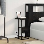 vidaXL Cabinet de chevet avec tiroir Chêne noir 41.5 x 26 x 60.5 cm