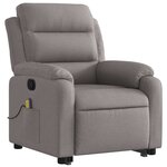vidaXL Fauteuil inclinable de massage Taupe Tissu