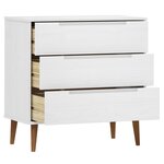 vidaXL Commode MOLDE Blanc 80x40x80 cm Bois de pin massif
