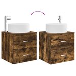 vidaXL Vanité de lavabo mural Chêne fumé 49 5 x 44 5 x 65 5 cm