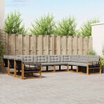 vidaXL Ensemble de canapés d'extérieur 9 Pièces Gris Naturel et Clair