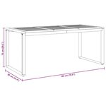 vidaXL Table de jardin pour repas Gris 180 x 90 x 75 cm