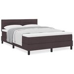 vidaXL Lit boxspring avec matelas Marron foncé 140 x 200 cm tissu