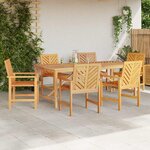 vidaXL Ensemble de salle à manger pour jardin 7 Pièces Marron