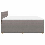 vidaXL Sommier à lattes de lit avec matelas Taupe 200x200 cm Tissu